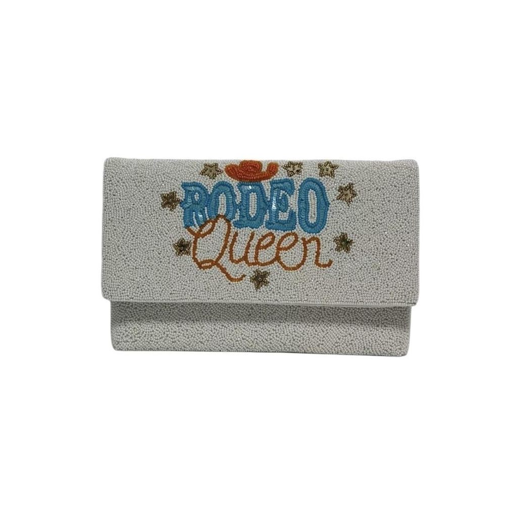 Boho Beaded Clutch – Rodeo Queen Seed Bead Crossbody Festival Bag